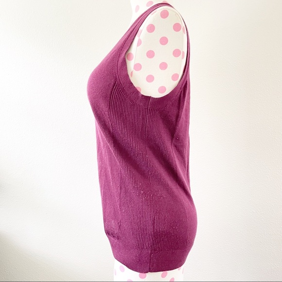 Faconnable Sweater Vest Maroon Crimson V-Neck Women’s XS - Picture 5 of 8